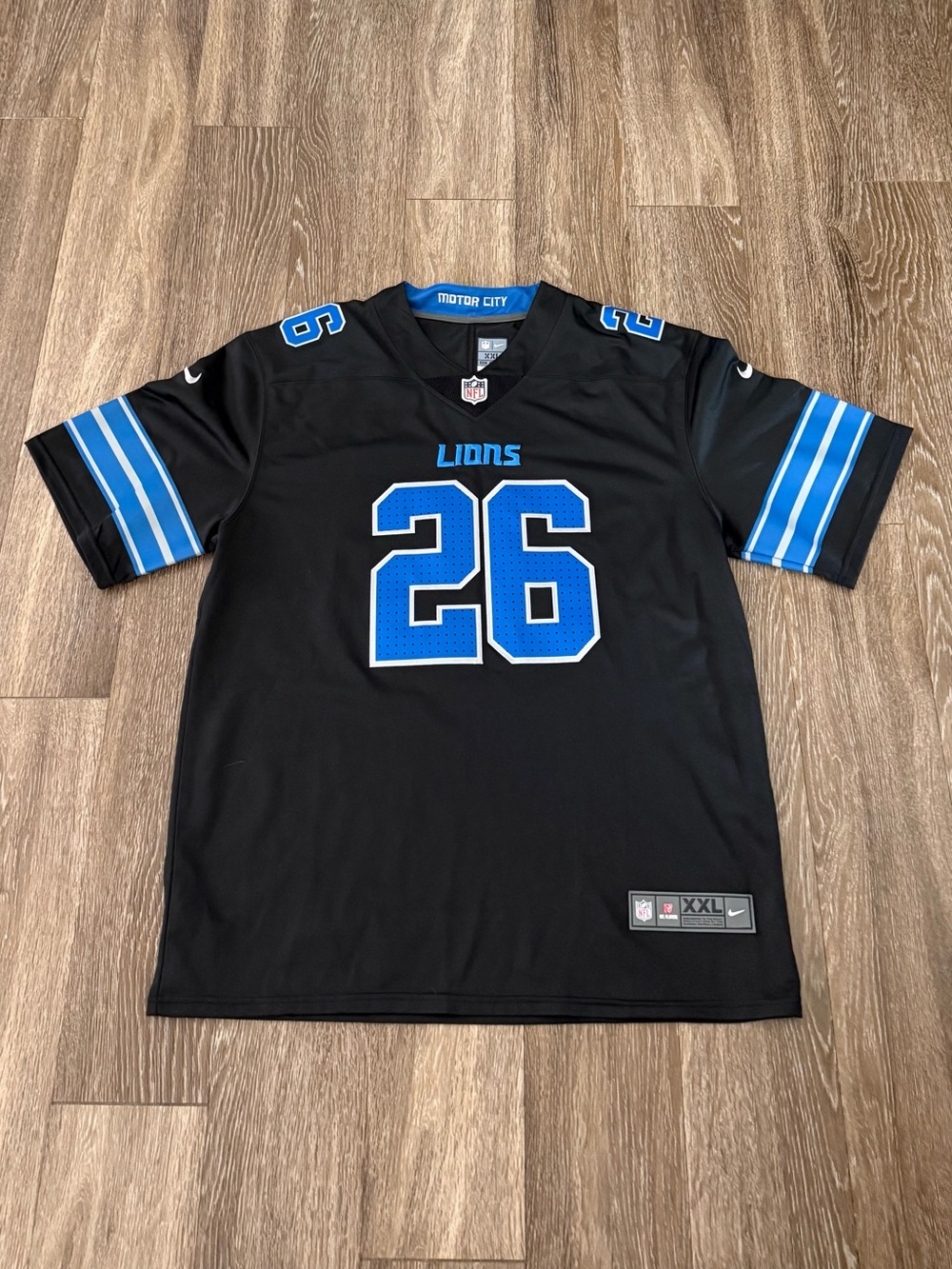 NFL Detroit Lions Black and Blue #26 Jersey
